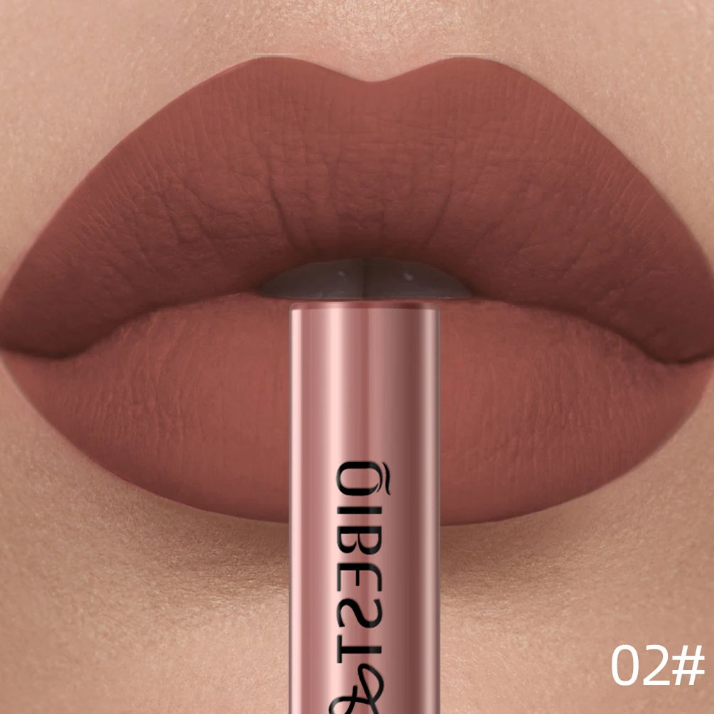 Rouge à Lèvres Liquide Mat Longue Tenue – Velours, Waterproof, 24 Teintes | QiBest