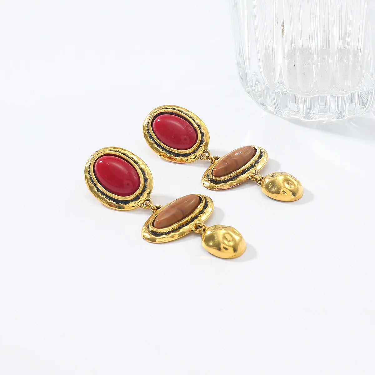 Boucles d'Oreilles Pendantes Bohémiennes – Résine & Alliage, Style Vacances Naturel