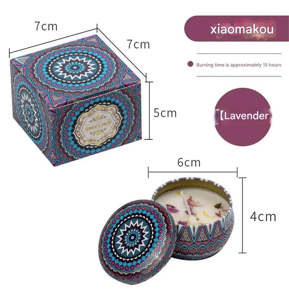 Dried Flower Aromatherapy Candle – Smokeless, Lightly Scented, Sleep Aid