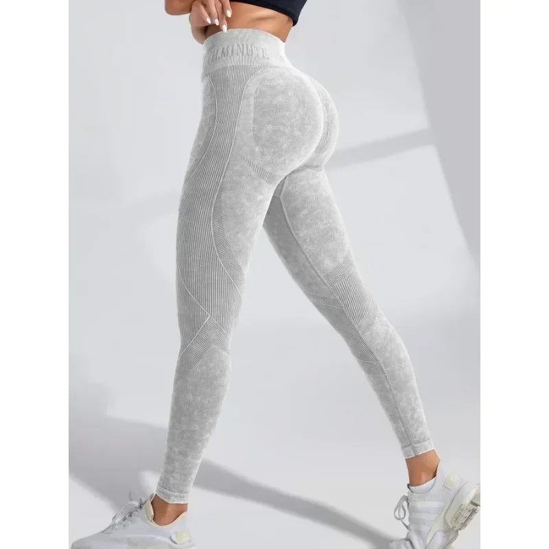 Legging Yoga Femme Taille Haute – Sans Coutures, Gainant, Push-Up Hanches, Séchage Rapide
