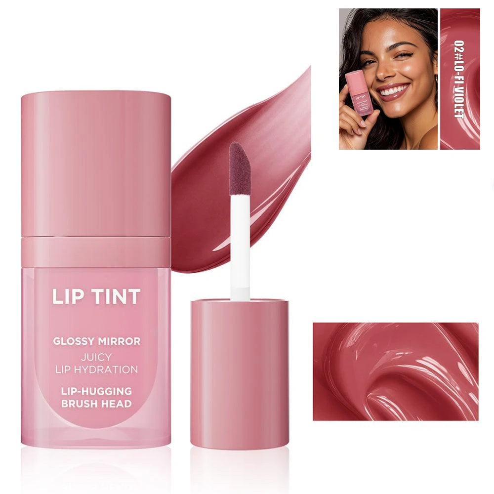 Long-Lasting Glossy Lip Stain – Matte Velvet Texture, Hydrating & Waterproof | 6 Shades