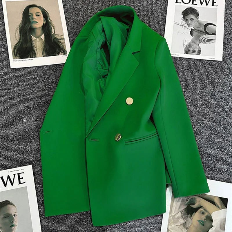 Double-Breasted Blazer with Notch Lapel