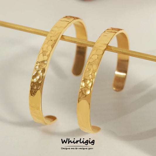 Bracelet Manchette Classique Doré – Acier Inoxydable Plaqué Or, Pour Femme