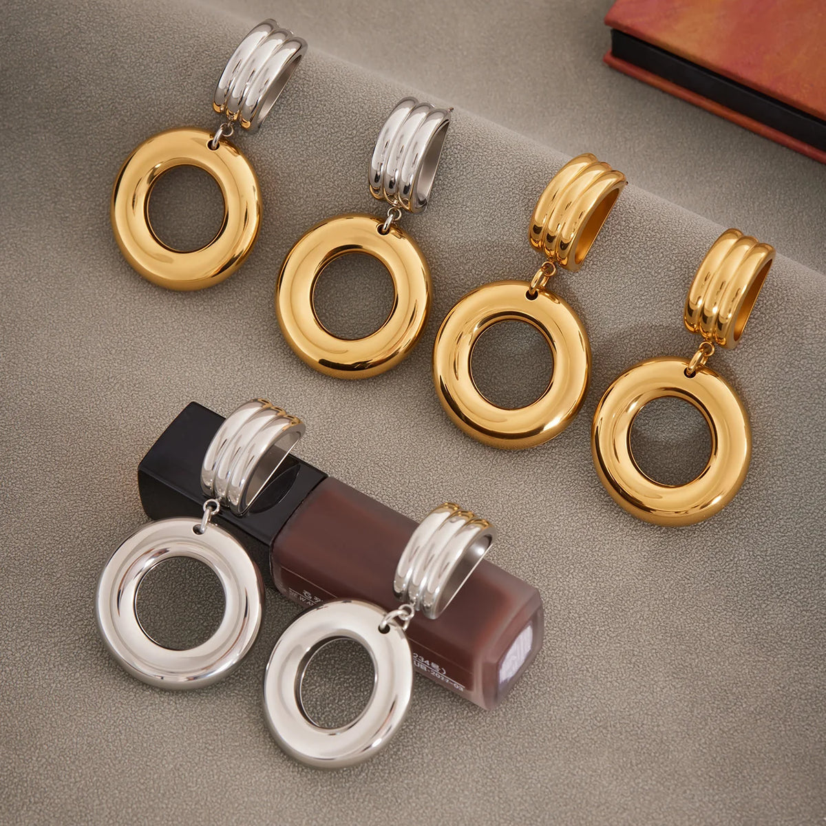 316 Stainless Steel Drop Earrings – PVD Gold Plated, Trendy Style, Women's Jewelry