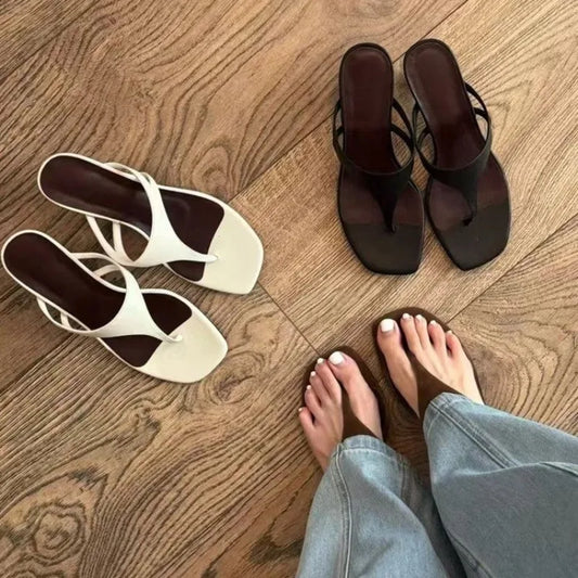 Mules & Tongs Femme à Talon Fin – Bout Carré Ouvert, Suédine Élégante Style Office