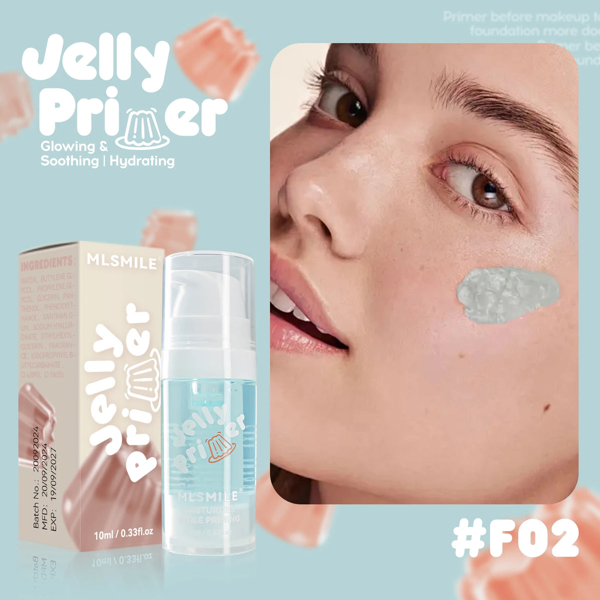 Primer Gel Transparent – Base Maquillage Matifiante, Pores Invisibles, Longue Tenue
