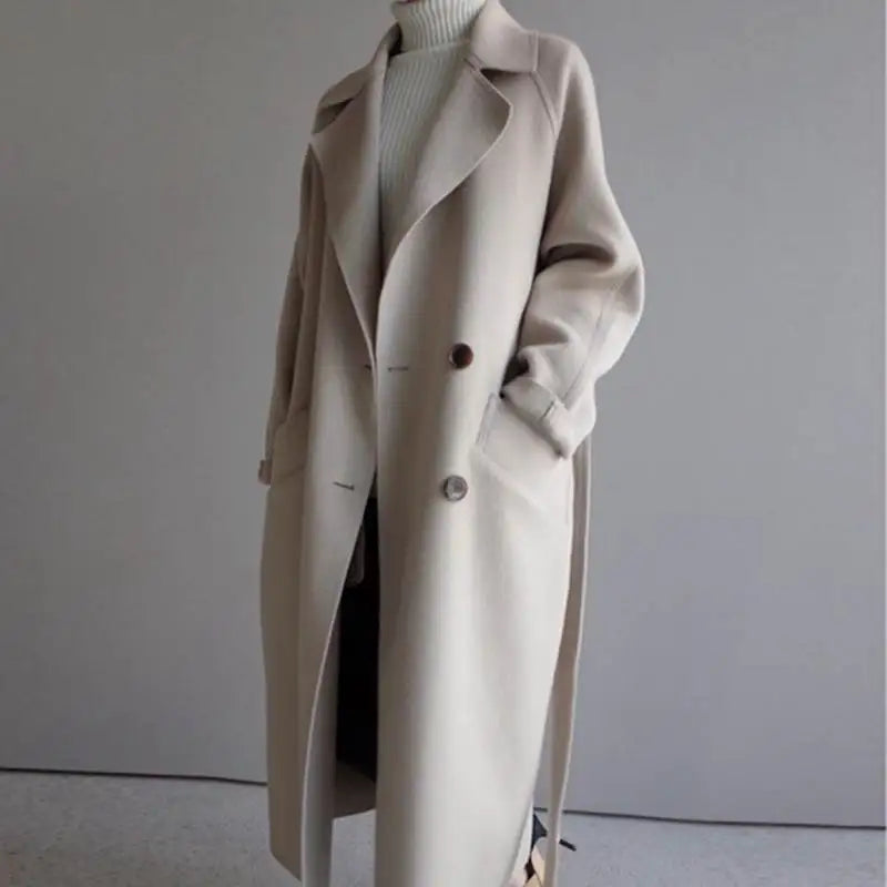 Manteau Long à Col Tailleur