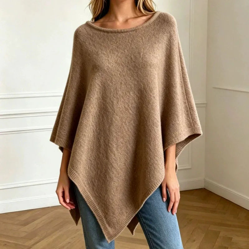 Pull cape en maille pour femme