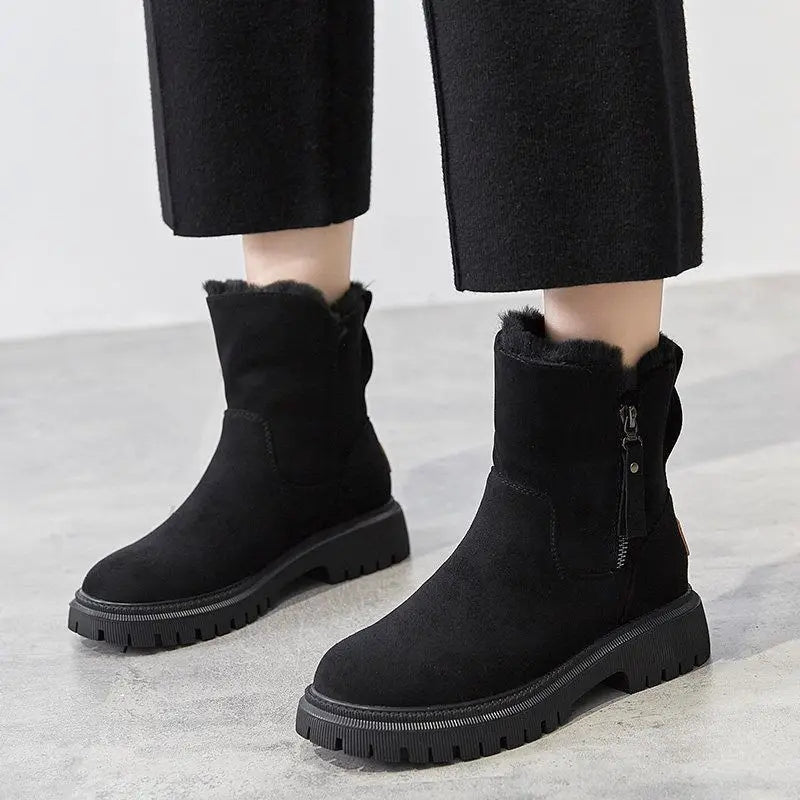 Bottes à enfiler doublées pour femme