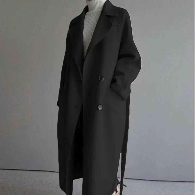 Manteau Long à Col Tailleur