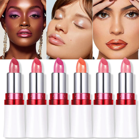 Rouge à Lèvres Nacré Miroir Longue Tenue – Hydratant, Waterproof, Fini Brillant Flash | 6 Teintes