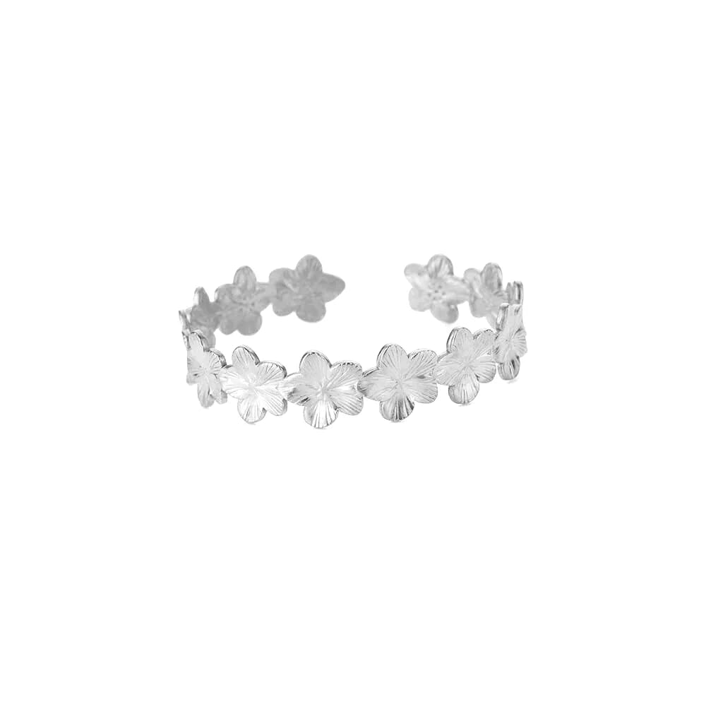 Bracelet Jonc Classique Texturé – Acier Inoxydable Doré, Ouvert, Pour Femme