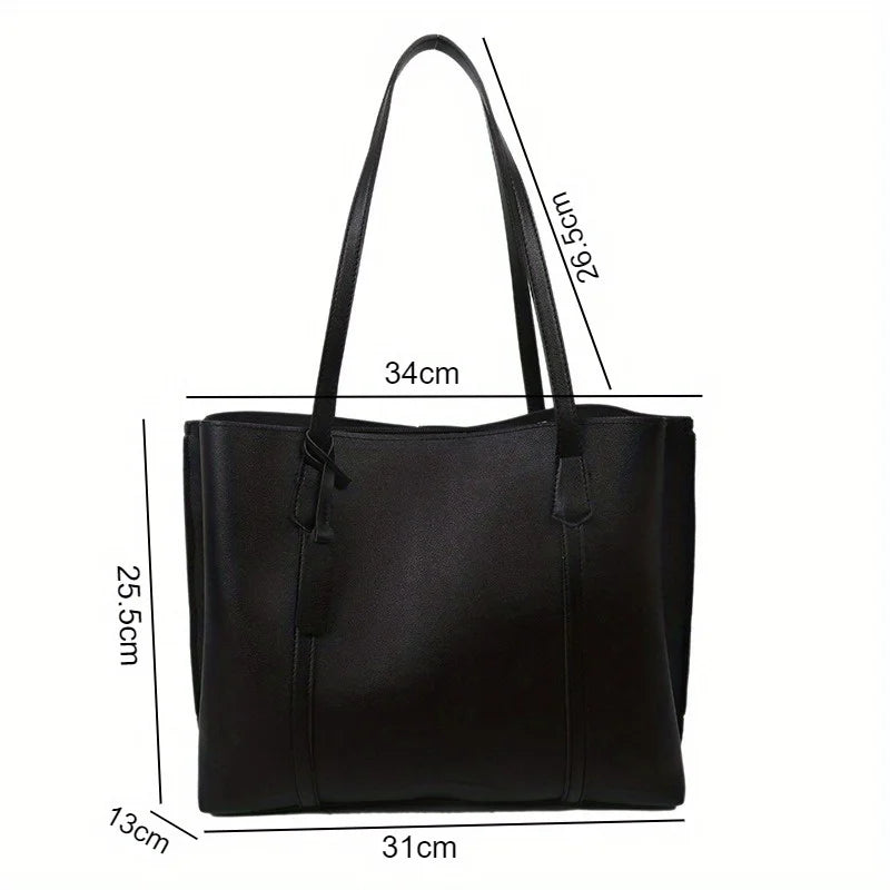 Soft Retro-Style PU Tote Bag