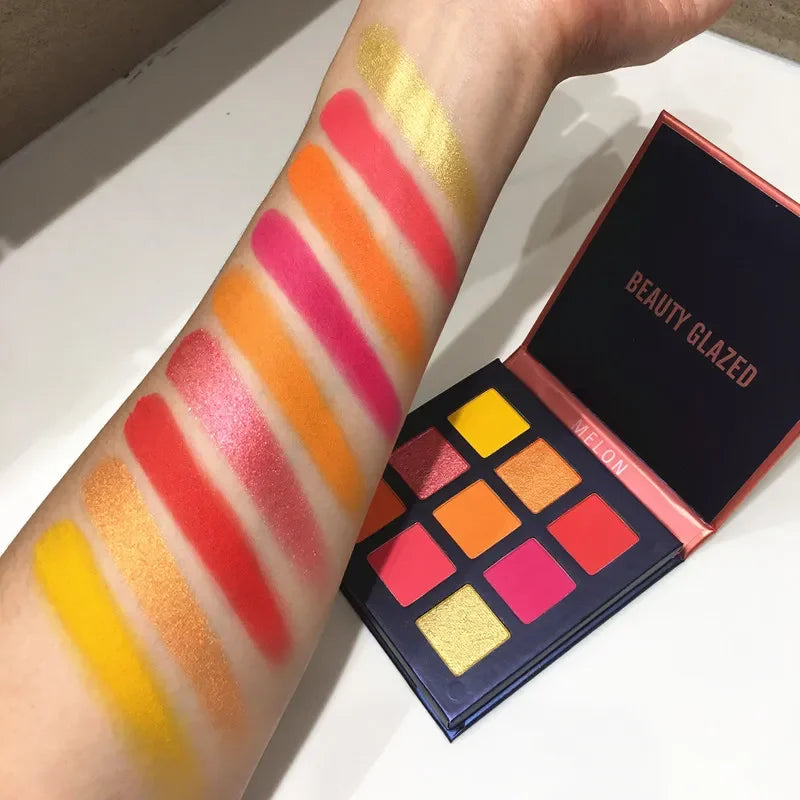 Palette Fard à Paupières 9 Teintes — Shimmer & Glitter Longue Tenue, Waterproof