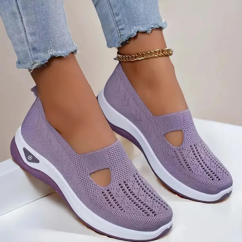 Women's Breathable Mesh Canvas Shoes – Lightweight Slip-On Sneakers, Walking Comfort