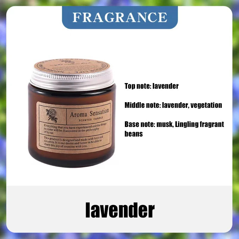 Bougie Parfumée Artisanale en Cire de Soja – Sans Fumée, Coupe en Verre, Aromathérapie