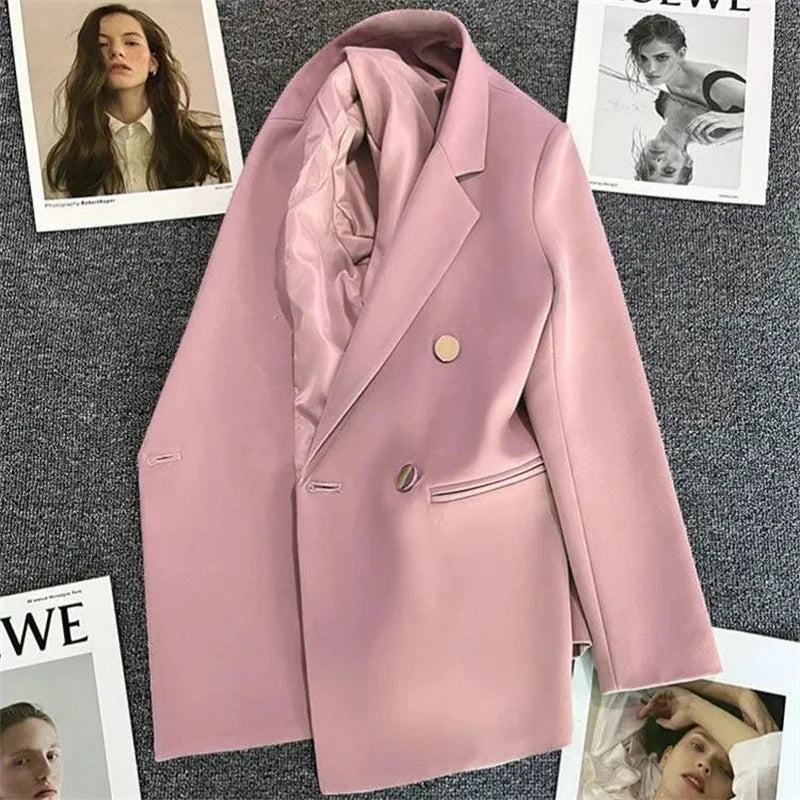 Double-Breasted Blazer with Notch Lapel