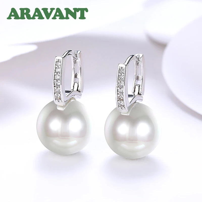 Freshwater Pearl Drop Earrings – 18K Gold-Plated 925 Sterling Silver, 12 mm