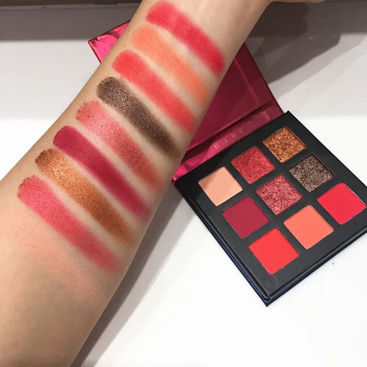 9-Shade Eyeshadow Palette — Long-Lasting Shimmer & Glitter, Waterproof