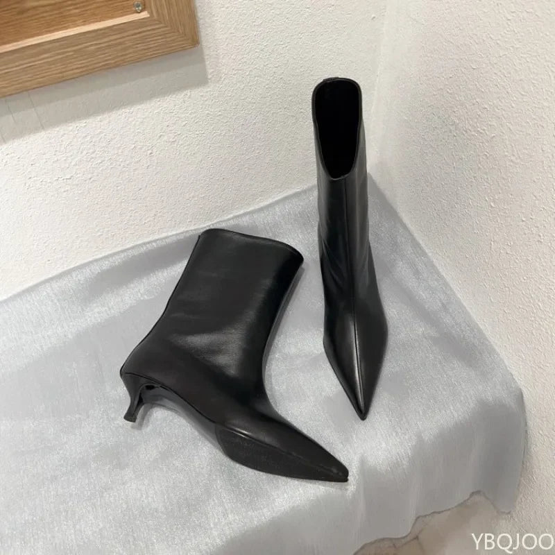 Bottes à Bout Pointu et Petit Talon Fin