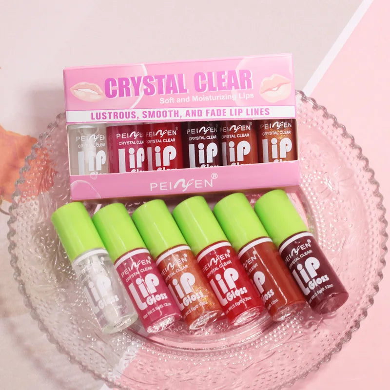 Set 6 Glosses Hydratants – Brillance Intense, Repulpant & Nourrissant | Pêche, Cerise, Rose