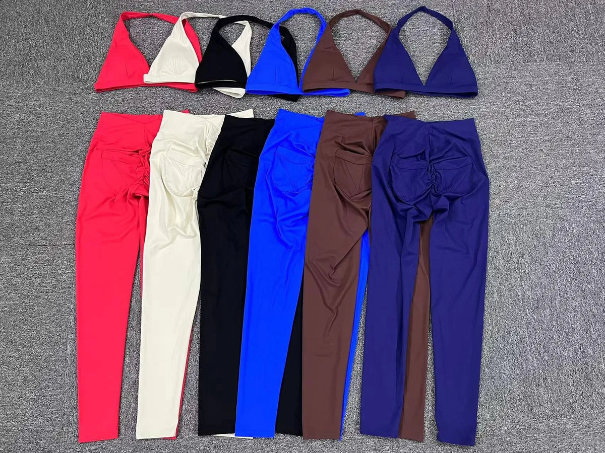 Ensemble de Sport Femme – Brassière Sans Coutures, Short ou Legging Taille Haute | Séchage Rapide