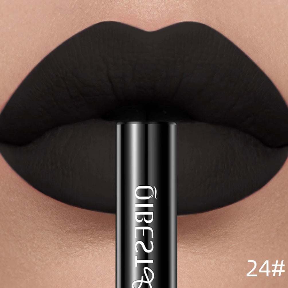 Rouge à Lèvres Liquide Mat Longue Tenue – Velours, Waterproof, 24 Teintes | QiBest