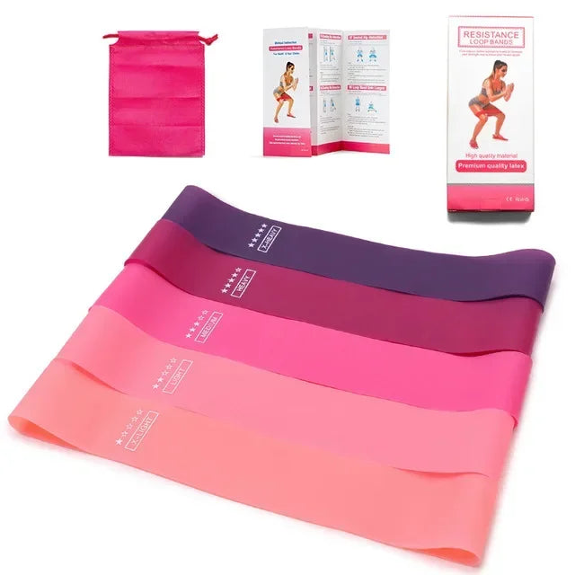Elastic Resistance Bands – 5 Levels, Fitness, Yoga & Crossfit, Unisex