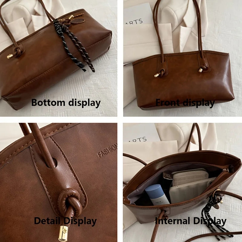 Sac à main chic en cuir pu souple pour femme - Convertible pour travail, voyage et quotidien