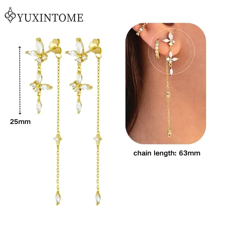 Boucles d'Oreilles Créoles Huggie Argent 925 – Zircon & Cristal, Goutte d'Eau, Certifiées GDTC, 73 Styles