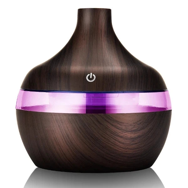 Humidificateur Diffuseur Ultrasonique 300 ml – Bois, Brume Froide, Aromathérapie Maison