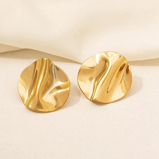 Irregular Geometric Stud Earrings – Stainless Steel, Waterproof & Durable, Unisex