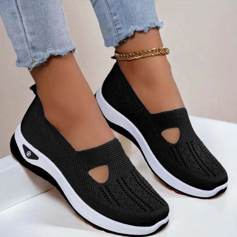 Women's Breathable Mesh Canvas Shoes – Lightweight Slip-On Sneakers, Walking Comfort
