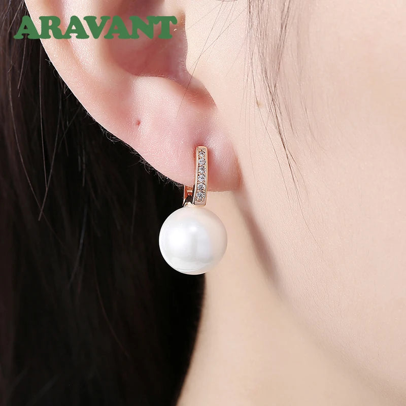 Freshwater Pearl Drop Earrings – 18K Gold-Plated 925 Sterling Silver, 12 mm