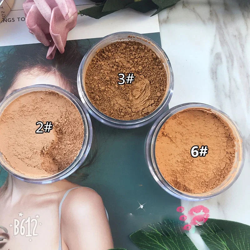 Mineral Loose Setting Powder – Matte Finish, Sebum Control, Waterproof, Dark Skin Tones, 8 Shades