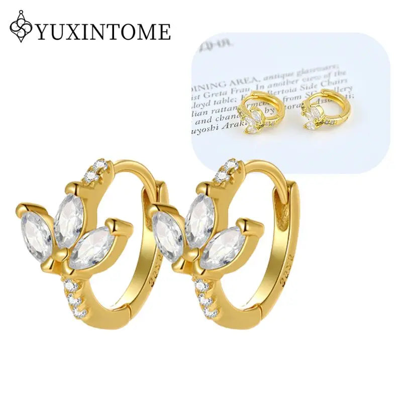 Boucles d'Oreilles Créoles Huggie Argent 925 – Zircon & Cristal, Goutte d'Eau, Certifiées GDTC, 73 Styles