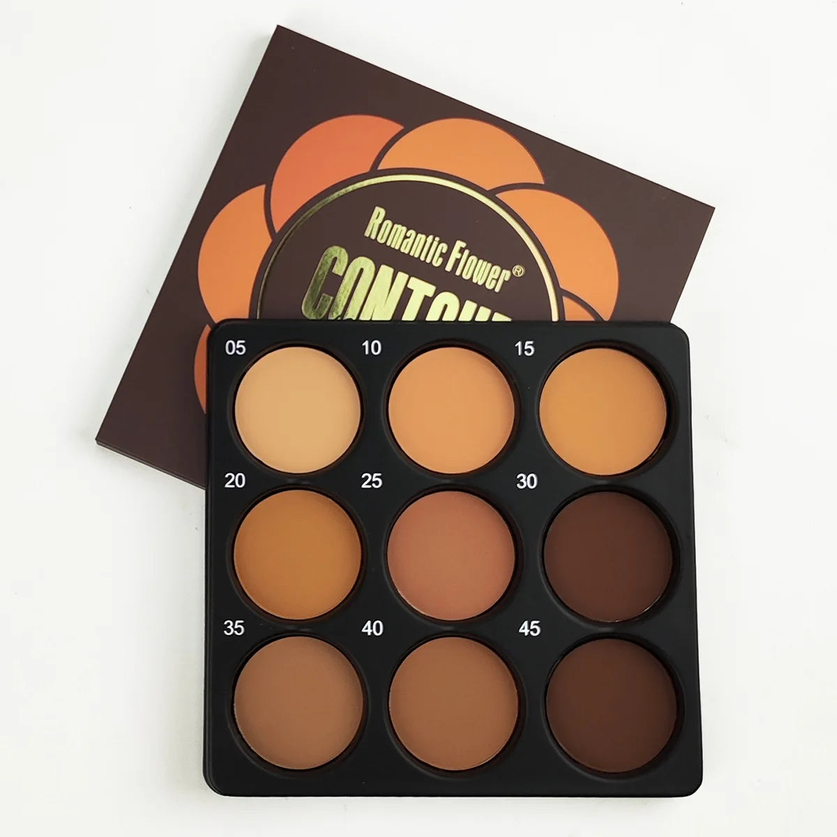 Palette Contour 9 Couleurs – Fond de Teint, Anti-Cernes, Contouring, Fixation, Fini Mat & Shimmer