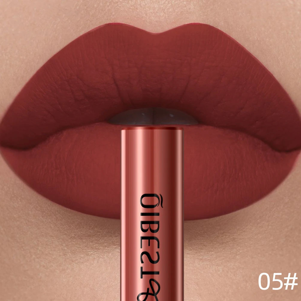 Rouge à Lèvres Liquide Mat Longue Tenue – Velours, Waterproof, 24 Teintes | QiBest
