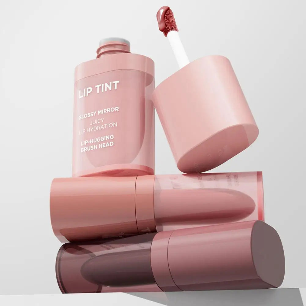 Long-Lasting Glossy Lip Stain – Matte Velvet Texture, Hydrating & Waterproof | 6 Shades