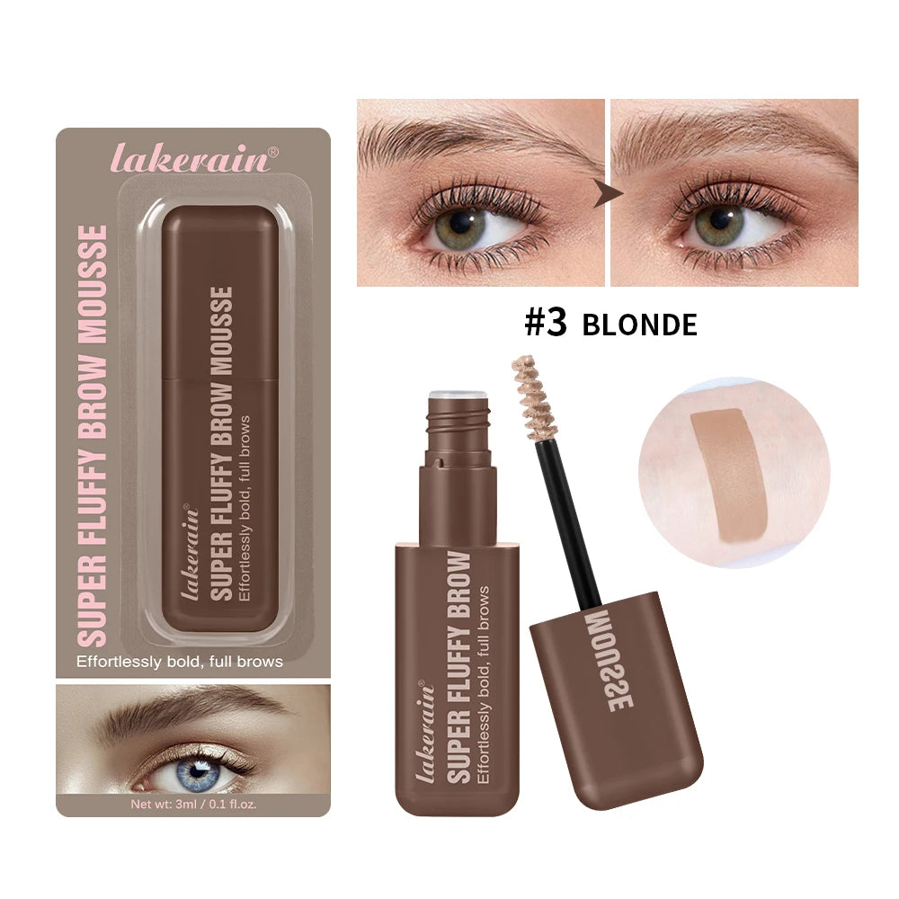 Mousse Sourcils Volumisante Longue Tenue — Waterproof, Effet Duveteux, 6 Teintes