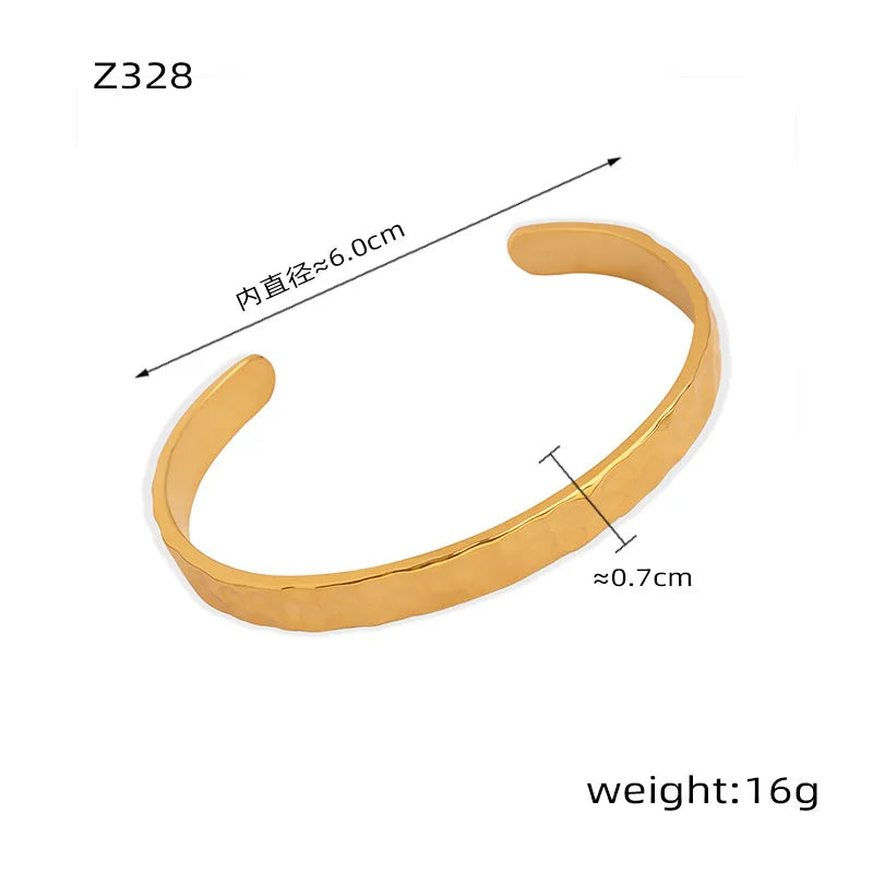 Classic Gold Cuff Bracelet – Gold-Plated Stainless Steel, for Women