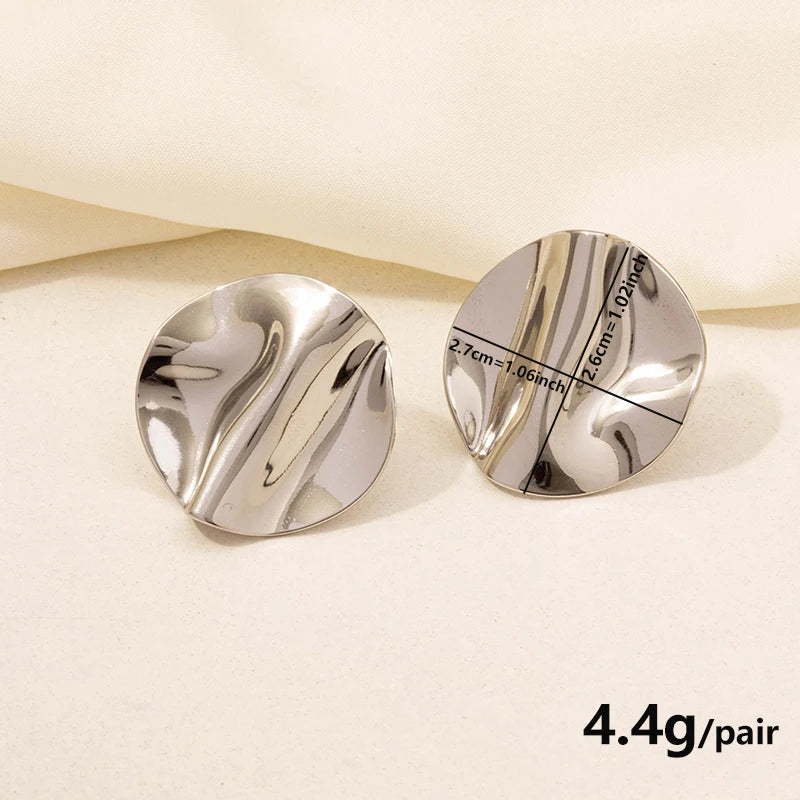 Irregular Geometric Stud Earrings – Stainless Steel, Waterproof & Durable, Unisex