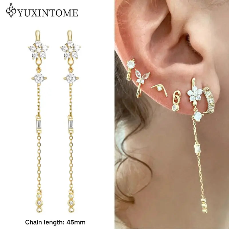 Boucles d'Oreilles Créoles Huggie Argent 925 – Zircon & Cristal, Goutte d'Eau, Certifiées GDTC, 73 Styles