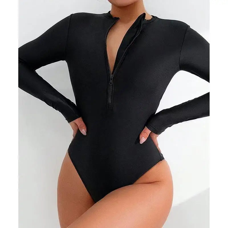 Maillot de Bain Une Pièce Femme Imprimé – Col Tour de Cou, Style Surf & Plage, Coupe Sexy