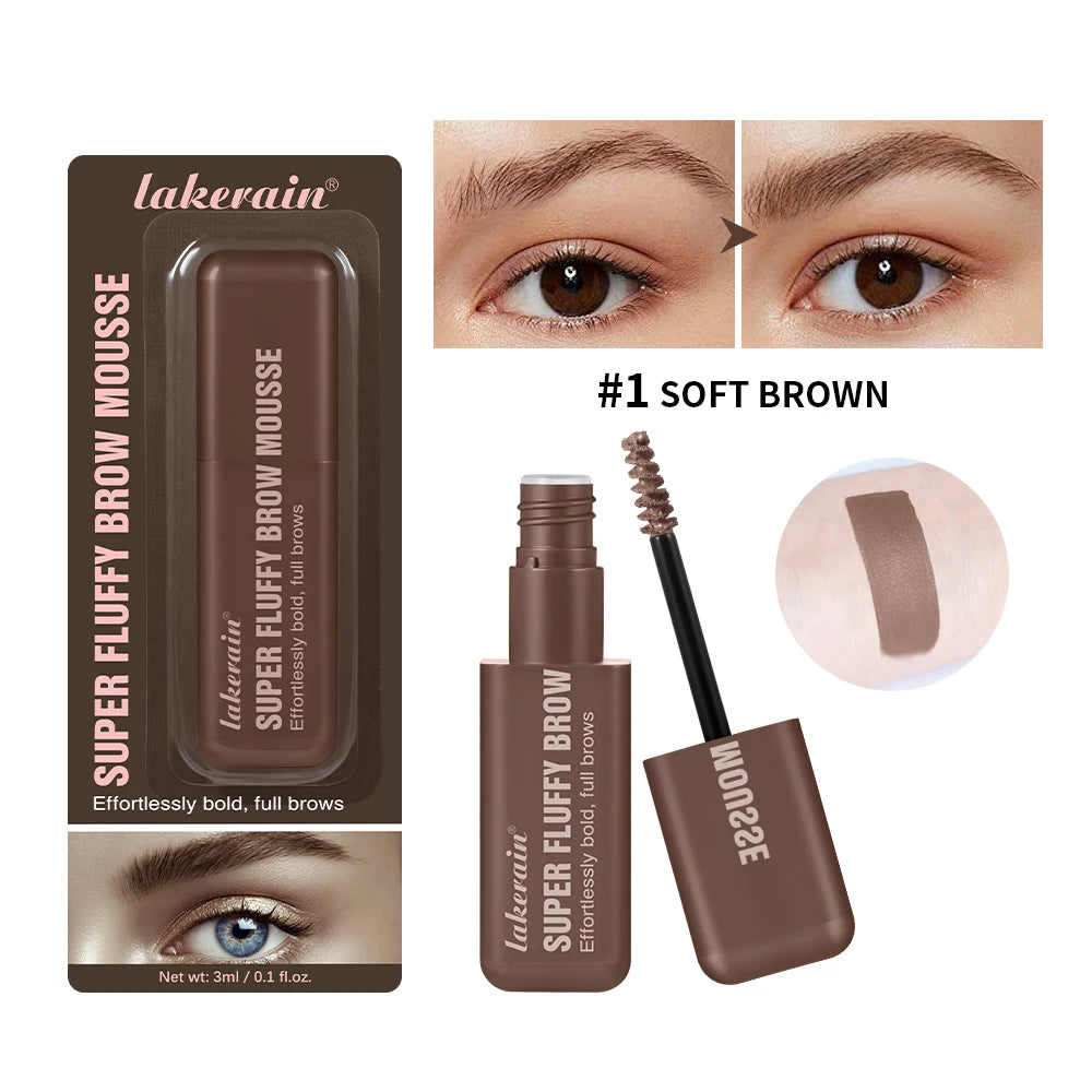 Mousse Sourcils Volumisante Longue Tenue — Waterproof, Effet Duveteux, 6 Teintes