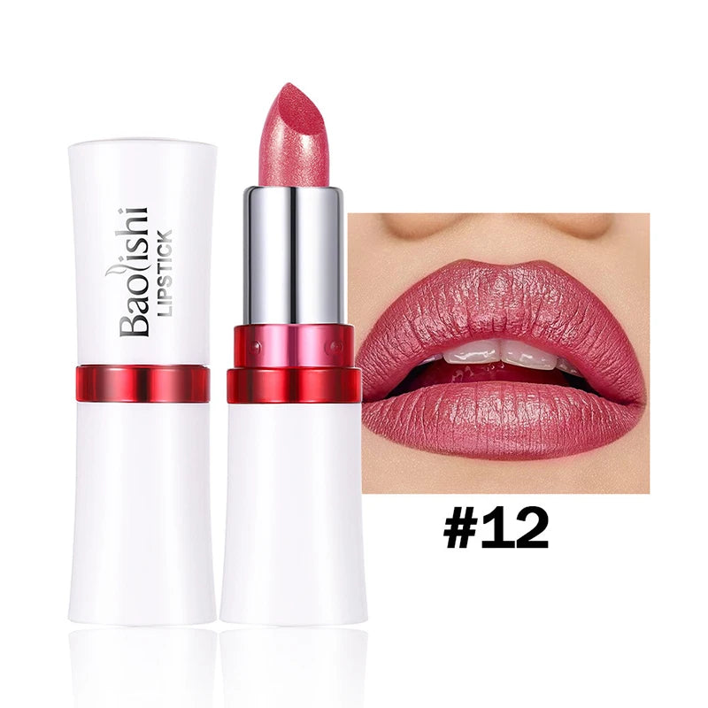 Long-Lasting Mirror Pearl Lipstick – Moisturizing, Waterproof, Flash Gloss Finish | 6 Shades