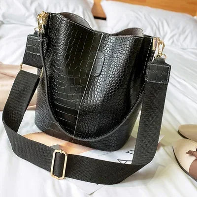 Sac Seau pour Femme - Effet Crocodile Vintage
