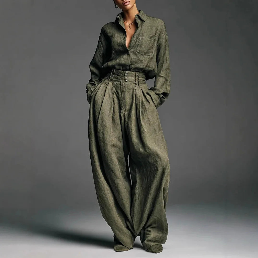 Oversized Balloon Shirt and Pants Set