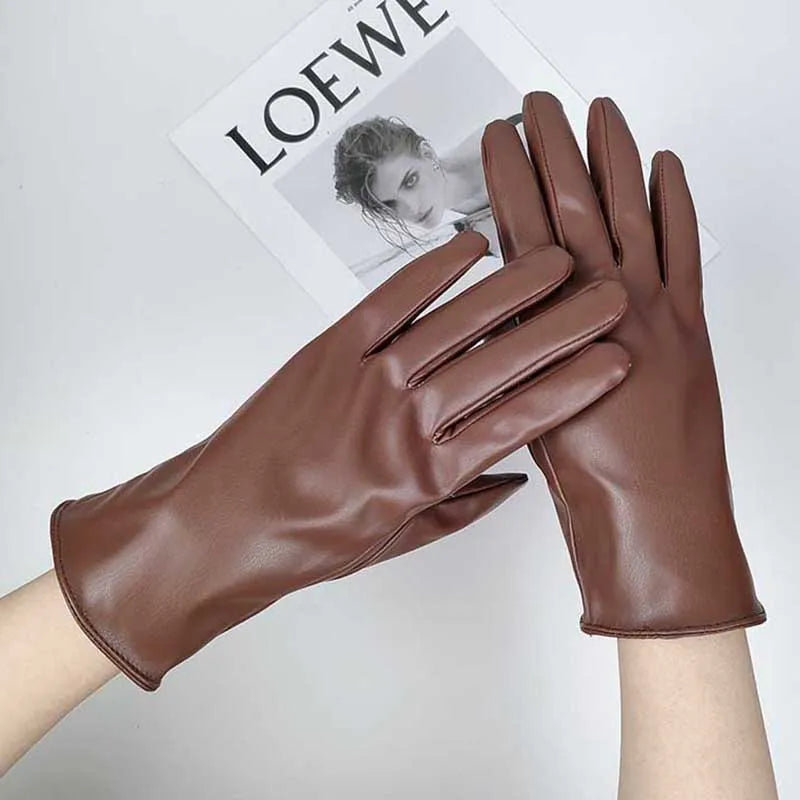 Gants doublés en similicuir