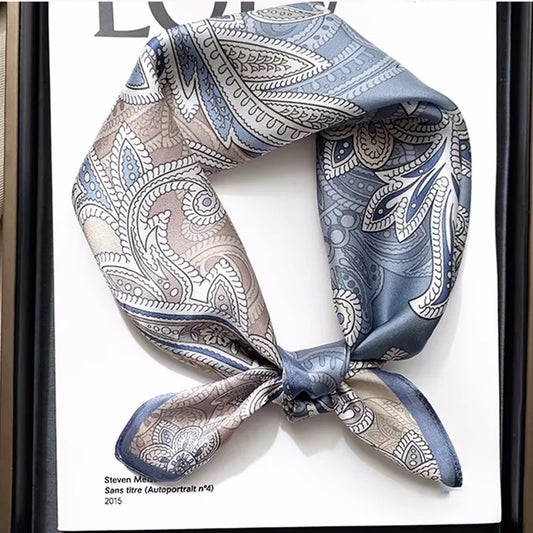 Foulard Carré Femme – Soie Satinée Luxe, Ruban Cheveux, 70x70cm